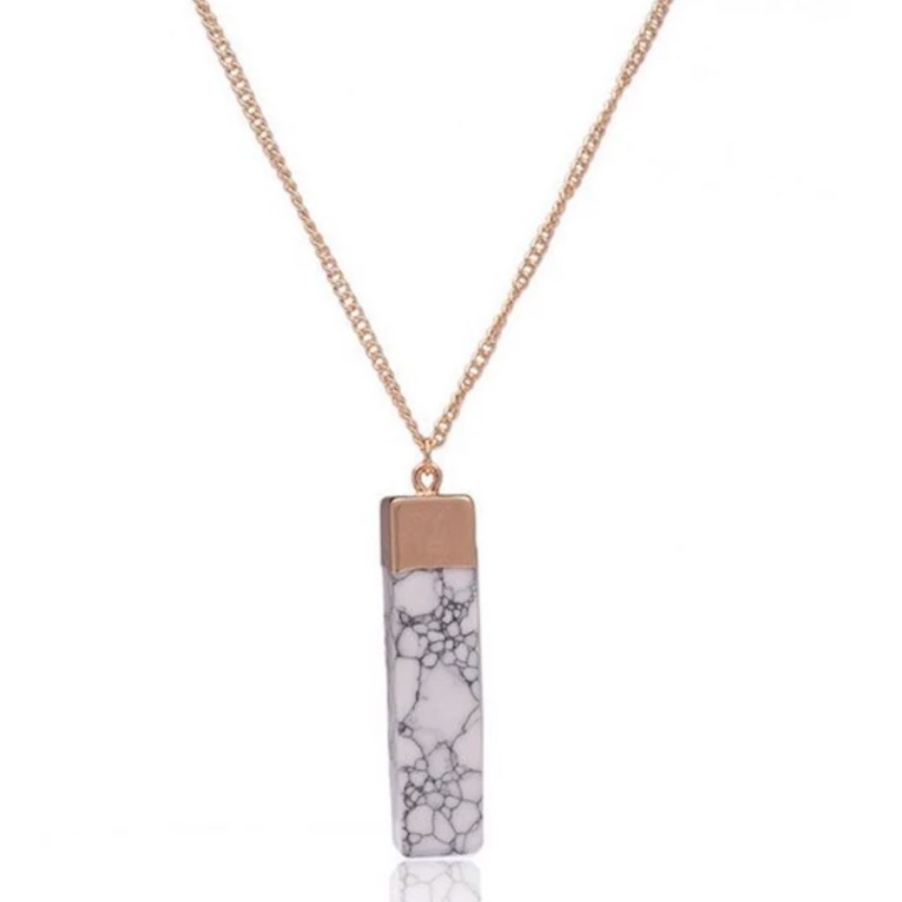 Farah Jewelry Silver and Gray Pendant Necklace with Minimalist Design